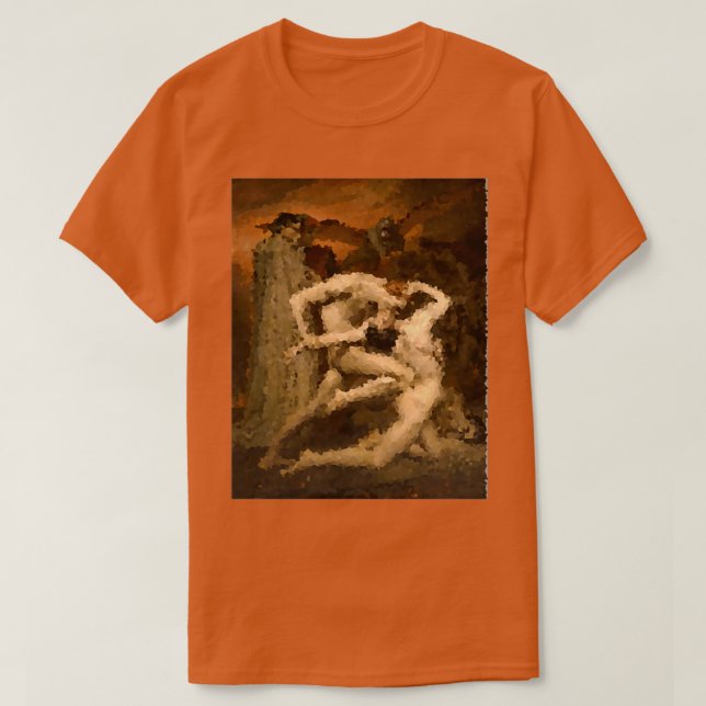 T-shirt William Adolphe Bouguereau Dante et Virgil Pixelat (Design devant)