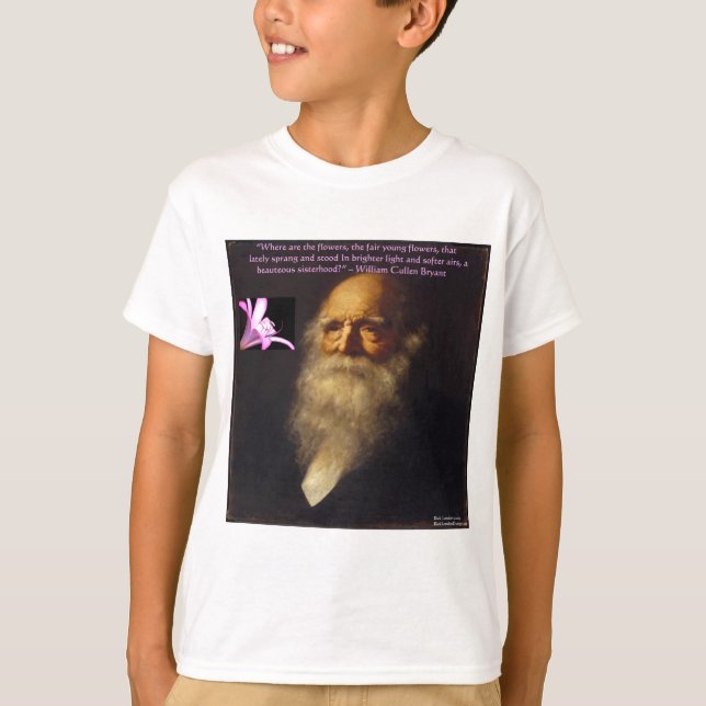 T-shirt William Cullen Bryant Poème Flower (Devant)