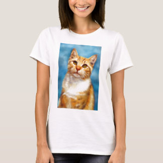 T-shirt William doux - art orange de chat tigré