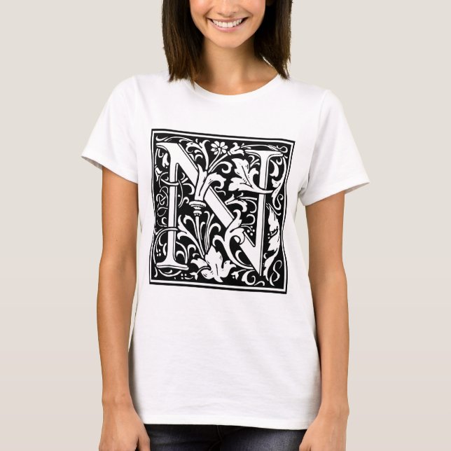 T-shirt William Morris Alphabet "N" (Devant)