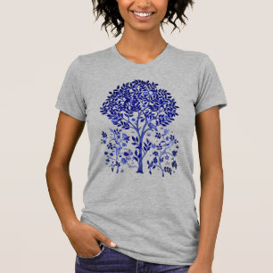 T-shirt William Morris Arbre de vie, bleu et blanc de Coba