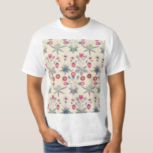 T-shirt William Morris Daisy Motif Floral Rouge Orange