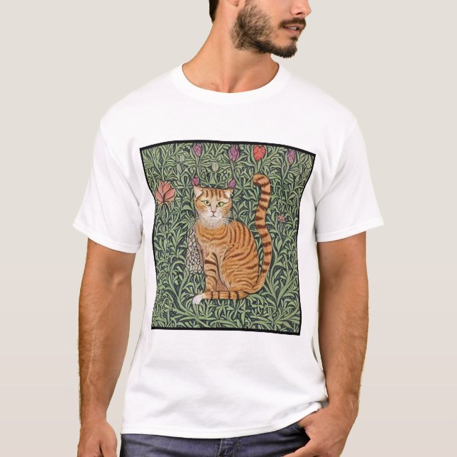 T-shirt William Morris Inspiré Chat 1 (Devant)
