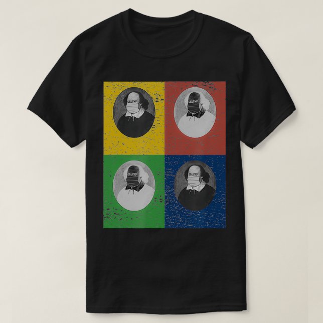 T-shirt William Shakespeare Carrés du masque facial  (Design devant)
