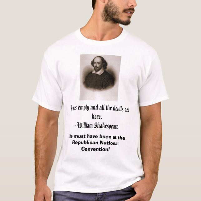 T-shirt William Shakespeare, enfer est vide et tous les… (Devant)
