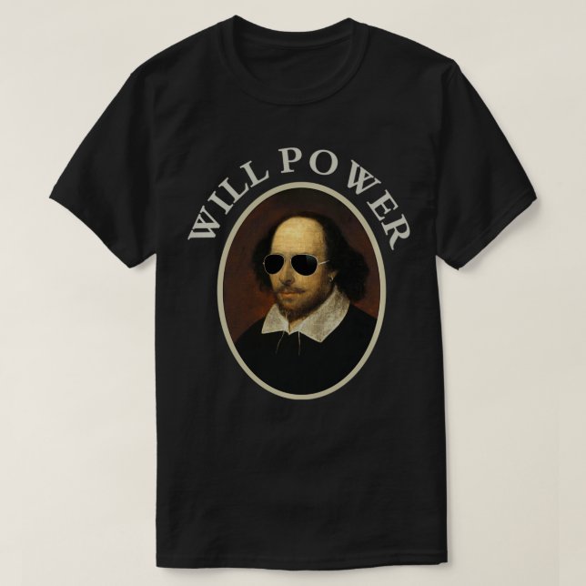 T-shirt William Shakespeare va Power Citation ArtPositive  (Design devant)