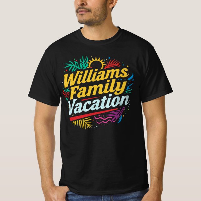 T-shirt Williams Family Vacation Personalized Matching (Devant)