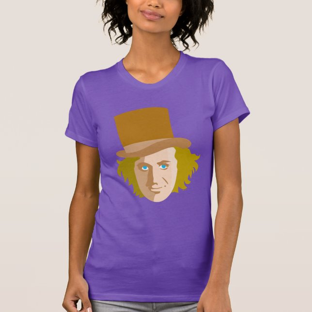 T-shirt Willy Wonka Stenciled Face Graphic (Devant)
