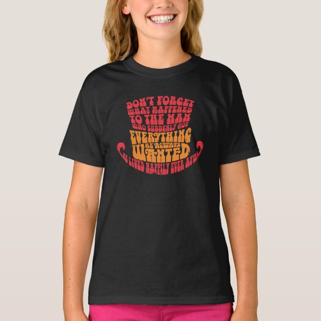 T-shirt Willy Wonka Typographie Casquette (Devant)