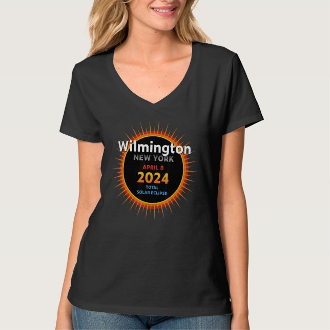 T-shirt Wilmington New York NY Total Solar Eclipse 2024 2 (Devant)