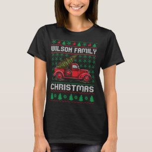 T-shirt Wilson Famille Vilain Chandail de Noël Rouge Camio