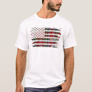 T-shirt Wilson Nom American Flag Scottish Clan Tartan