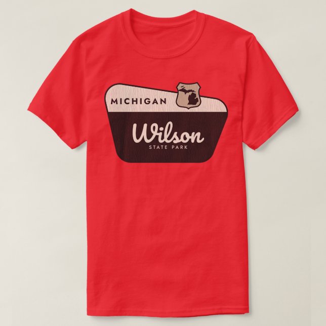 T-shirt Wilson State Park Michigan Affiche de bienvenue (Design devant)