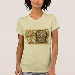 T-shirt Wiltshire Comté Angleterre Ancien Atlas Carte