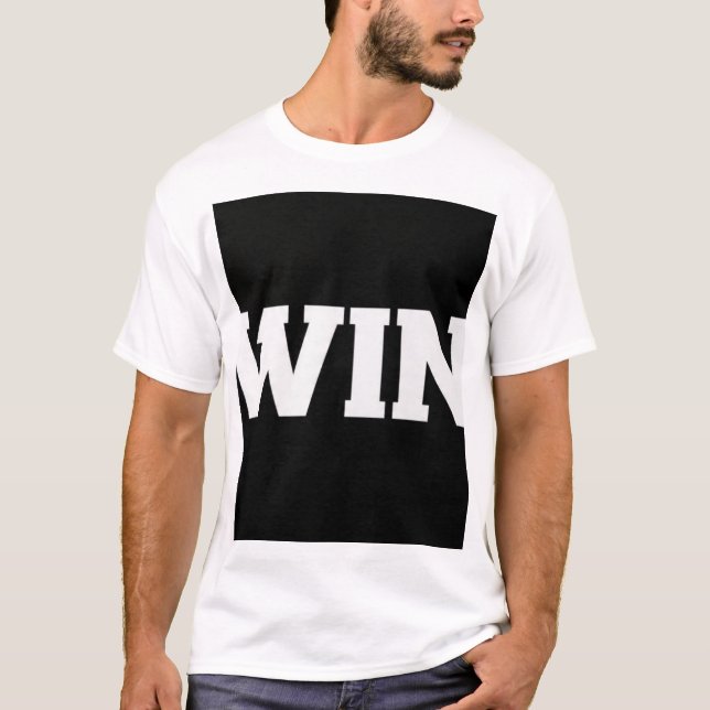 T-Shirt WIN Typographie Gras | Motivation Fitness  (Devant)