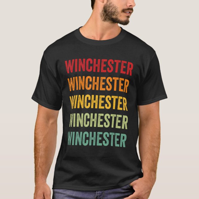 T-shirt Winchester County Virginia Rainbow Text Design (Devant)