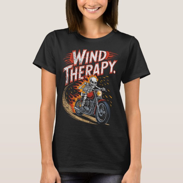 T-shirt Wind Therapy Motorbike Motorcycle Men Women  (Devant)
