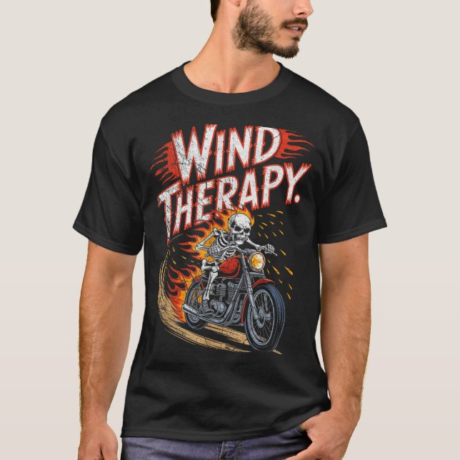 T-shirt Wind Therapy Motorbike Motorcycle Men Women  (Devant)