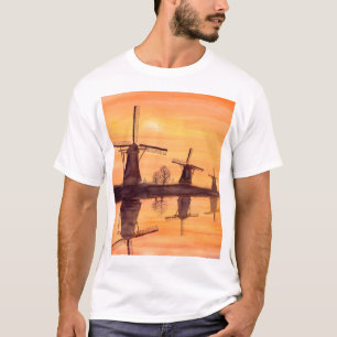 T-shirt Windmills Sunset