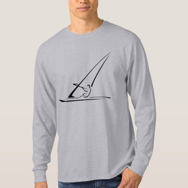 T-shirt Windsurf a augmenté le contour noir (Devant)