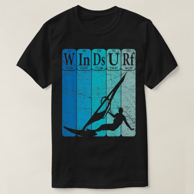 T-shirt Windsurf Éléments de table périodique Windsurfing  (Design devant)