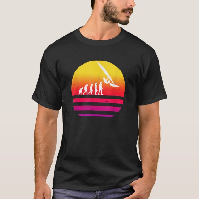 T-shirt Windsurfer Evolution Vintage Retro Colourful Surfe (Devant)