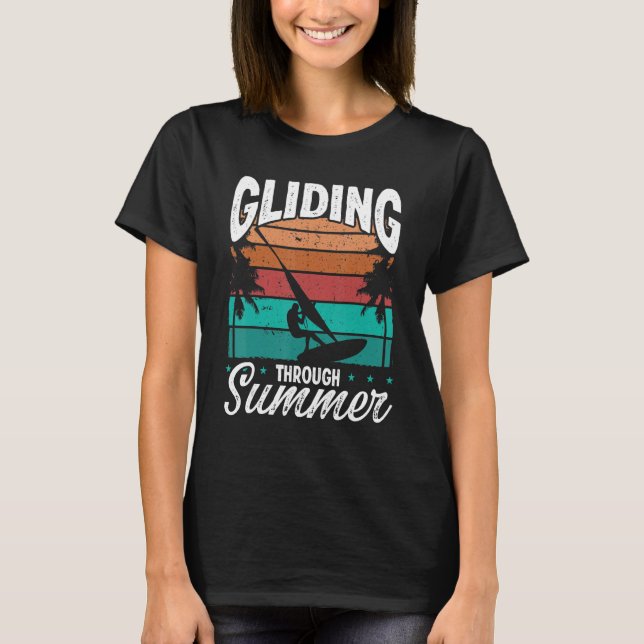 T-shirt Windsurfing Vintage Board Gliding Summer Windsurfe (Devant)