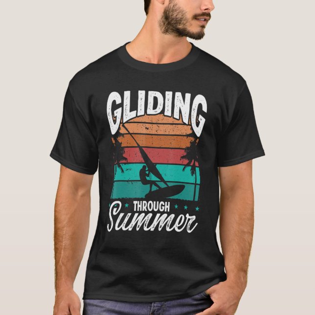 T-shirt Windsurfing Vintage Board Gliding Summer Windsurfe (Devant)