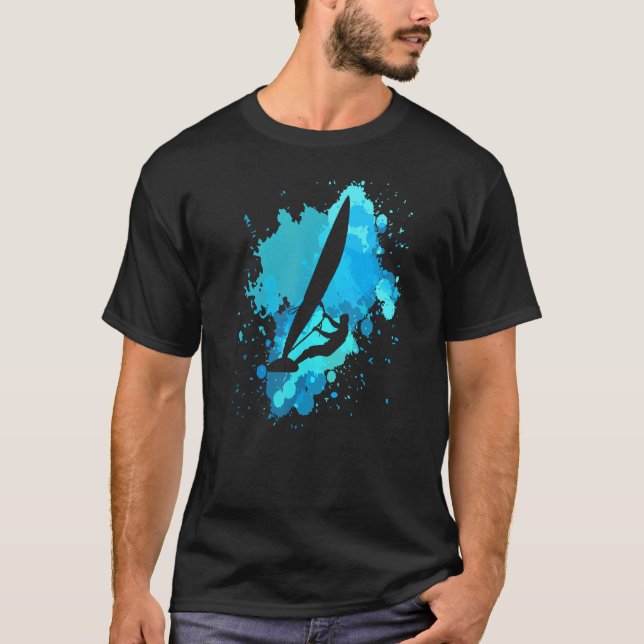 T-shirt Windsurfing Vintage Ocean Water Splash Windsurfer  (Devant)