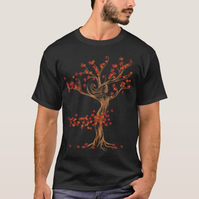 T-shirt Windswept Automne Arbre Artistique Spirit Dryad Dr (Devant)