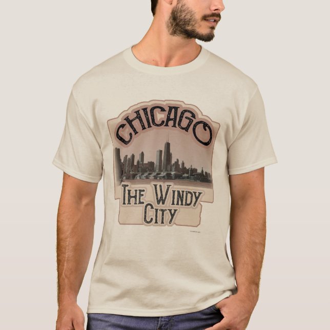 T-shirt Windy City Chicago Slogan (Devant)
