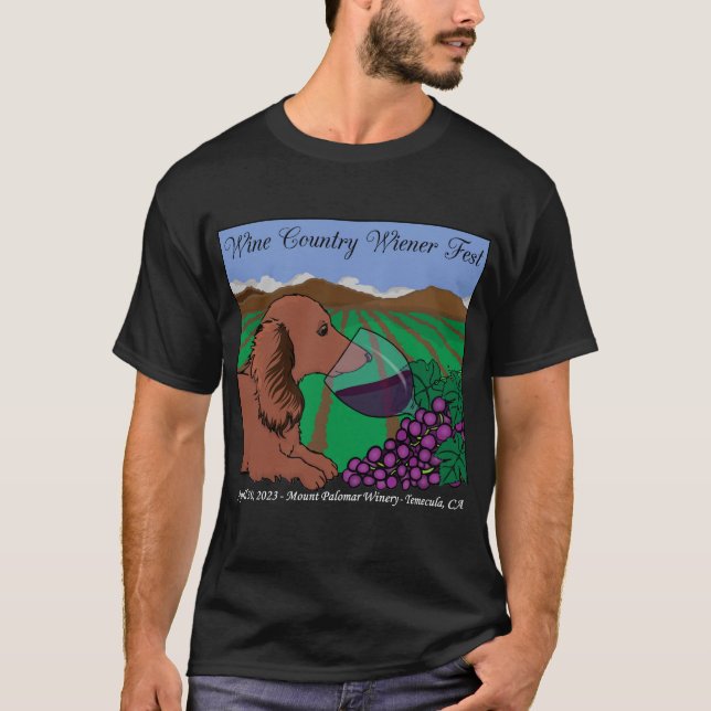 T-shirt Wine Country 2023 Wiener Fest en noir (Devant)