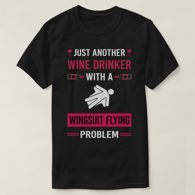T-shirt Wine Drinker Wingsuit volant (Design devant)