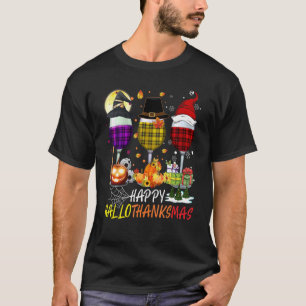 T-shirt Wine Glasses Witch Santa Hat