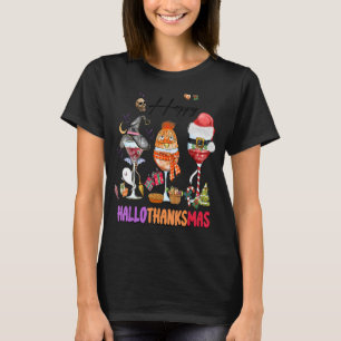 T-shirt Wine Glasses Witch Santa Hat