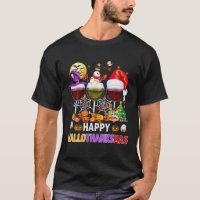 Wine Glasses Witch Santa Hat