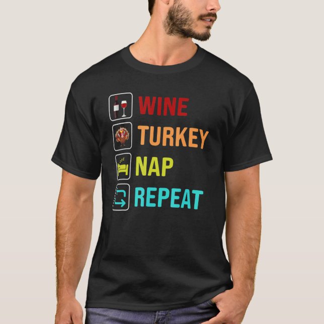 T-shirt Wine Turkey Nap Répéter les femmes Jour d'Action d (Devant)