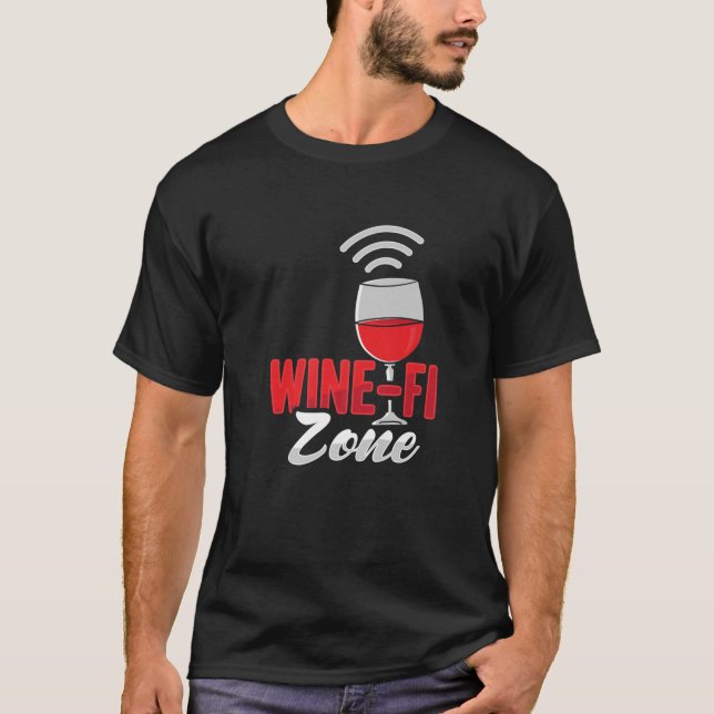 T-shirt Wine Wifi Design (Devant)