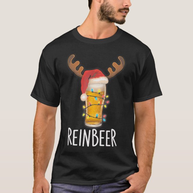 T-shirt Winedeer Reinbeer Santa Hat Reindeer Couple Xmas M (Devant)