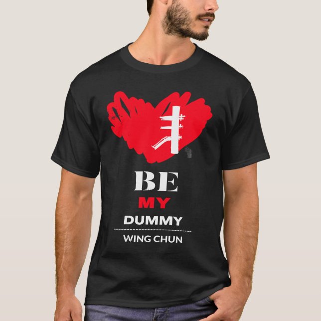 T-shirt Wing Chun mannequin en bois Valentine en détresse  (Devant)