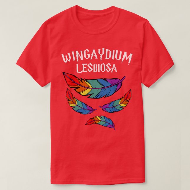 T-shirt Wingaydium Lesbiosa Rainbow LGBT Gay Lesbian Pride (Design devant)