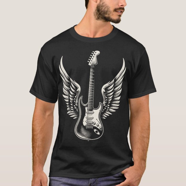 T-shirt winged guitar (Devant)