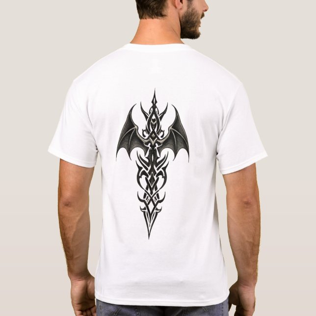 T-shirt Winged Tribal Dagger Crest (Dos)