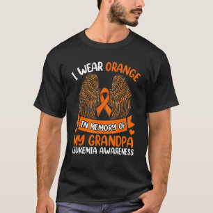 T-shirt Wings Leucémie Je Porte Orange En Mémoire De Ma G