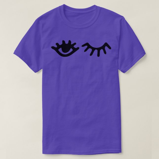 T-shirt winking eyes wink eyes black and white 1 (Design devant)