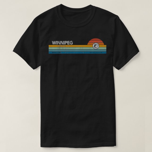 T-shirt Winnipeg Manitoba Synthèse arc-en-ciel rétro Sunse (Design devant)