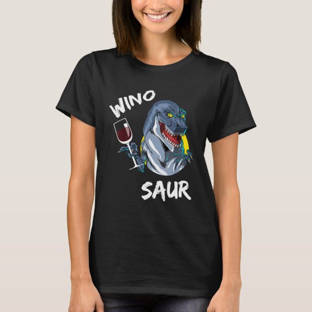 T-shirt Winosaurus Dinosaur Vin Vin Winosaur Di (Devant)