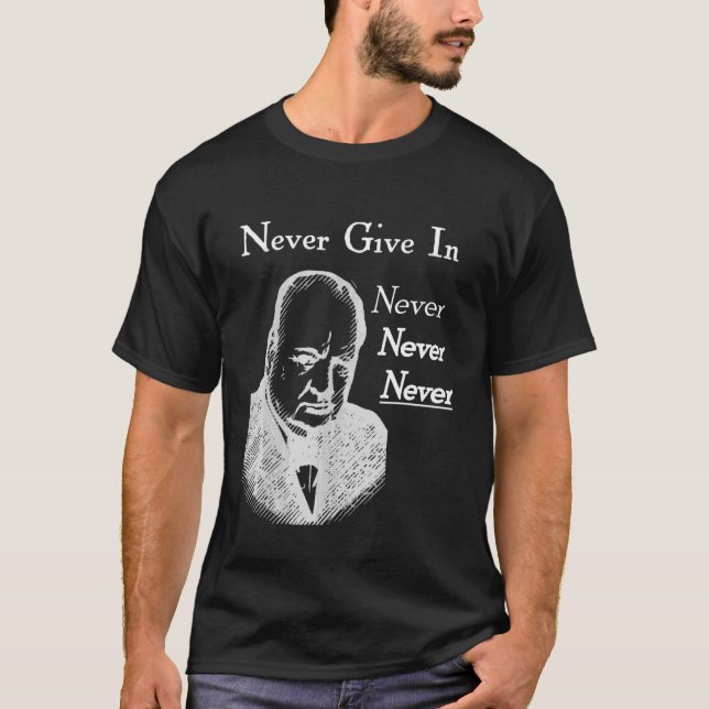 T-shirt Winston Churchill Ne Cède Jamais (Devant)