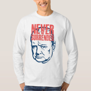 T-shirt Winston Churchill - Ne jamais céder la citation