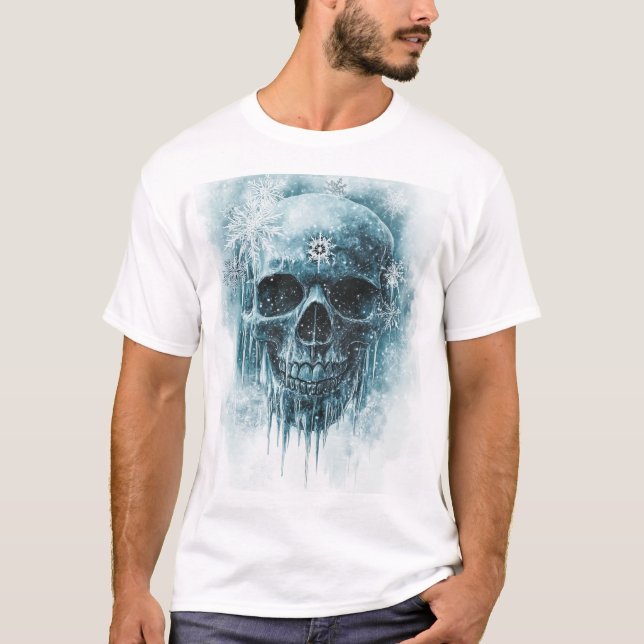 T-shirt Winter Frost Skull (Devant)